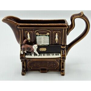 VINTAGE PARK PAUL CARDEW MADE IN ENGLAND CAT PIANO TEA POT CREAMER PITCHER